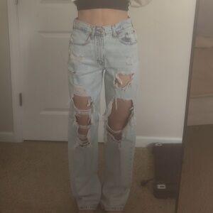 Aeropostale Light Blue Distressed Women Jeans